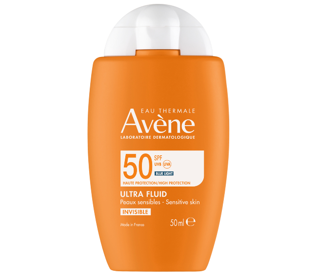 Avène Ultra Fluid Invisible SPF 50+ İle Çok Güçlü UVA, UVB Ve Mavi Işık Koruması Avène Ultra Fluid Invisible SPF 50+ İle Çok Güçlü UVA, UVB Ve Mavi Işık Koruması