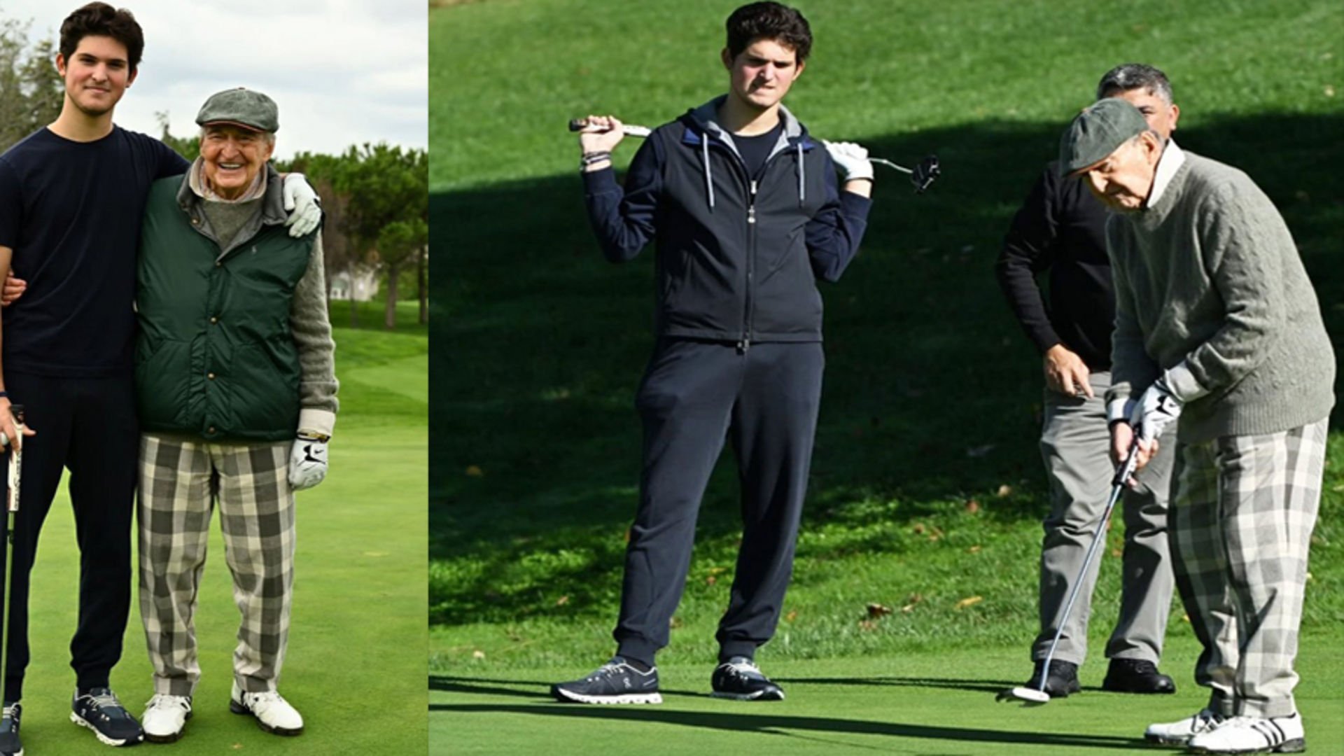 Dede ve torunun golf keyfi Dede ve torunun golf keyfi