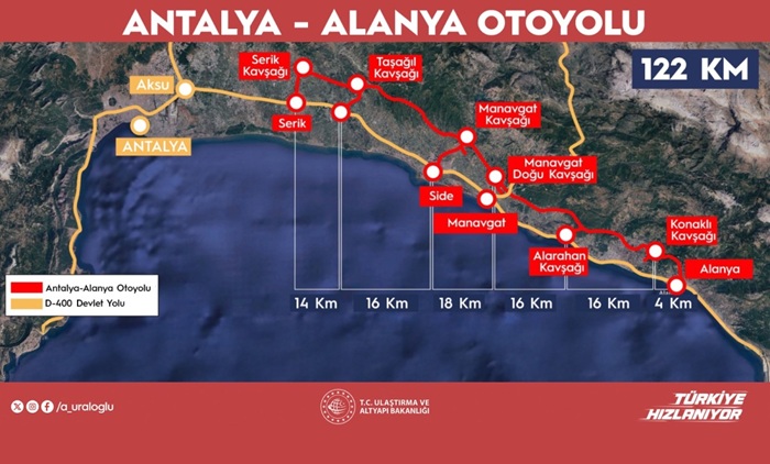 Antalya-Alanya Otoyolu İle 4 Saatlik Yolculuk 36 Dakikaya Düşecek Antalya-Alanya Otoyolu İle 4 Saatlik Yolculuk 36 Dakikaya Düşecek